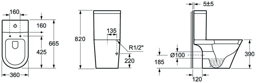 Напольный унитаз Lavinia Boho Biore Rimless, 33040010