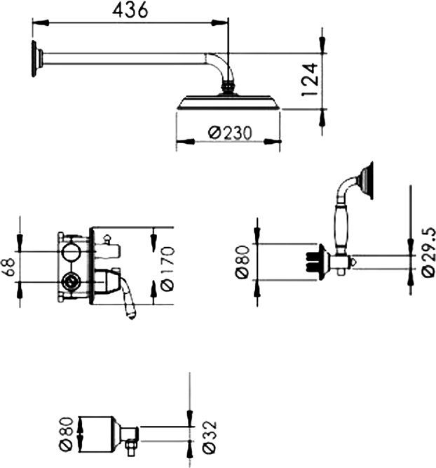Душевая система Rose, R0235Q