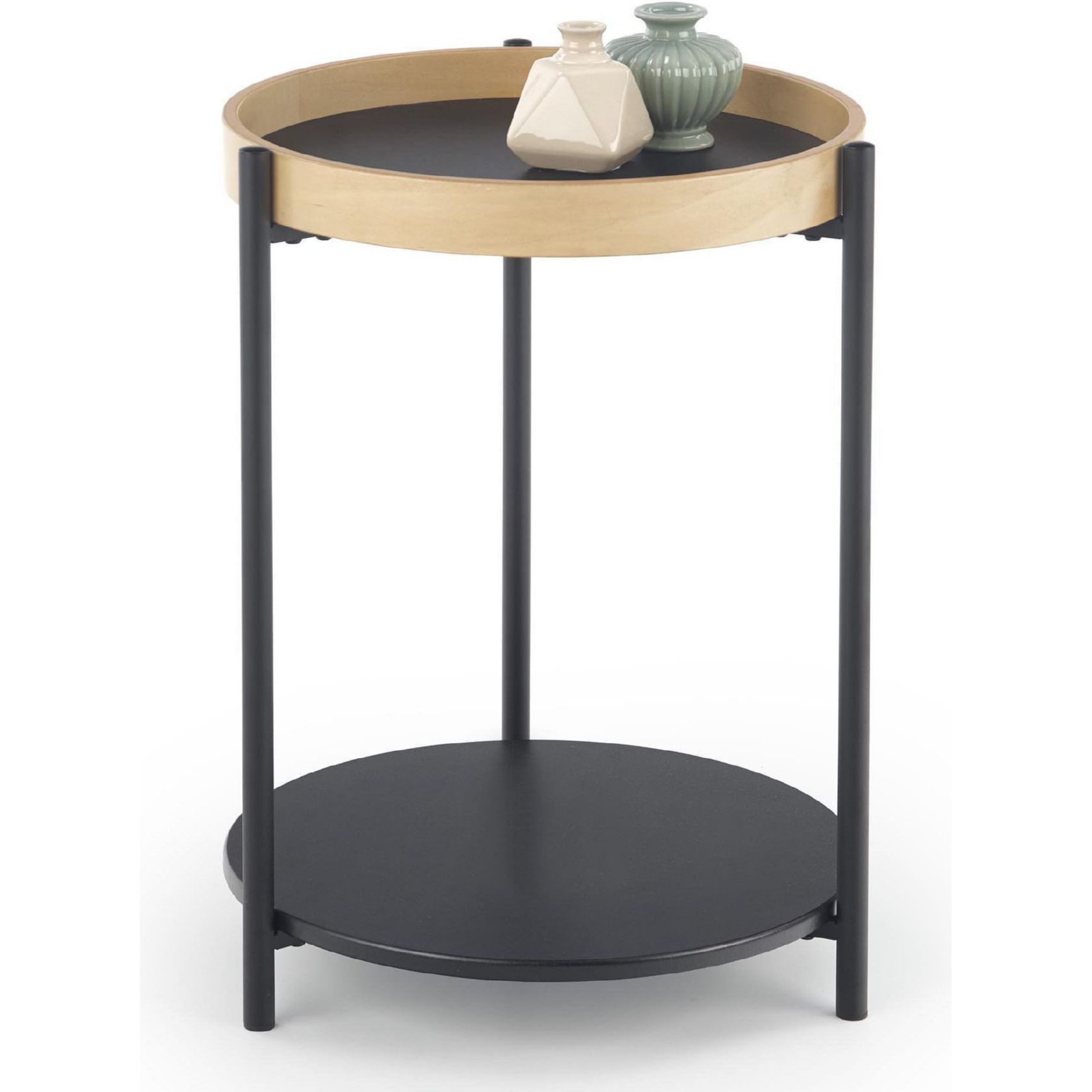 Стол журнальный Halmar Rolo дуб натуральный/черный, V-CH-ROLO-LAW