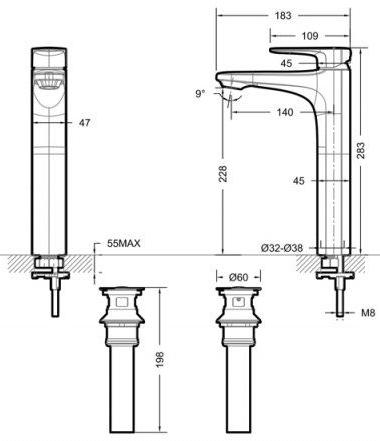 Смеситель для умывальника высокий Bravat Sourse F1173218CP-A