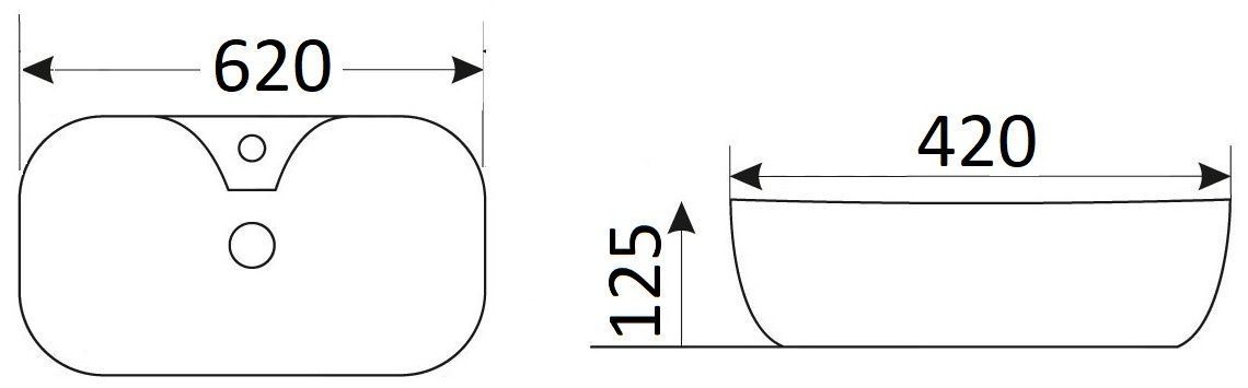Раковина для ванной Ceramalux 61x42, 9446