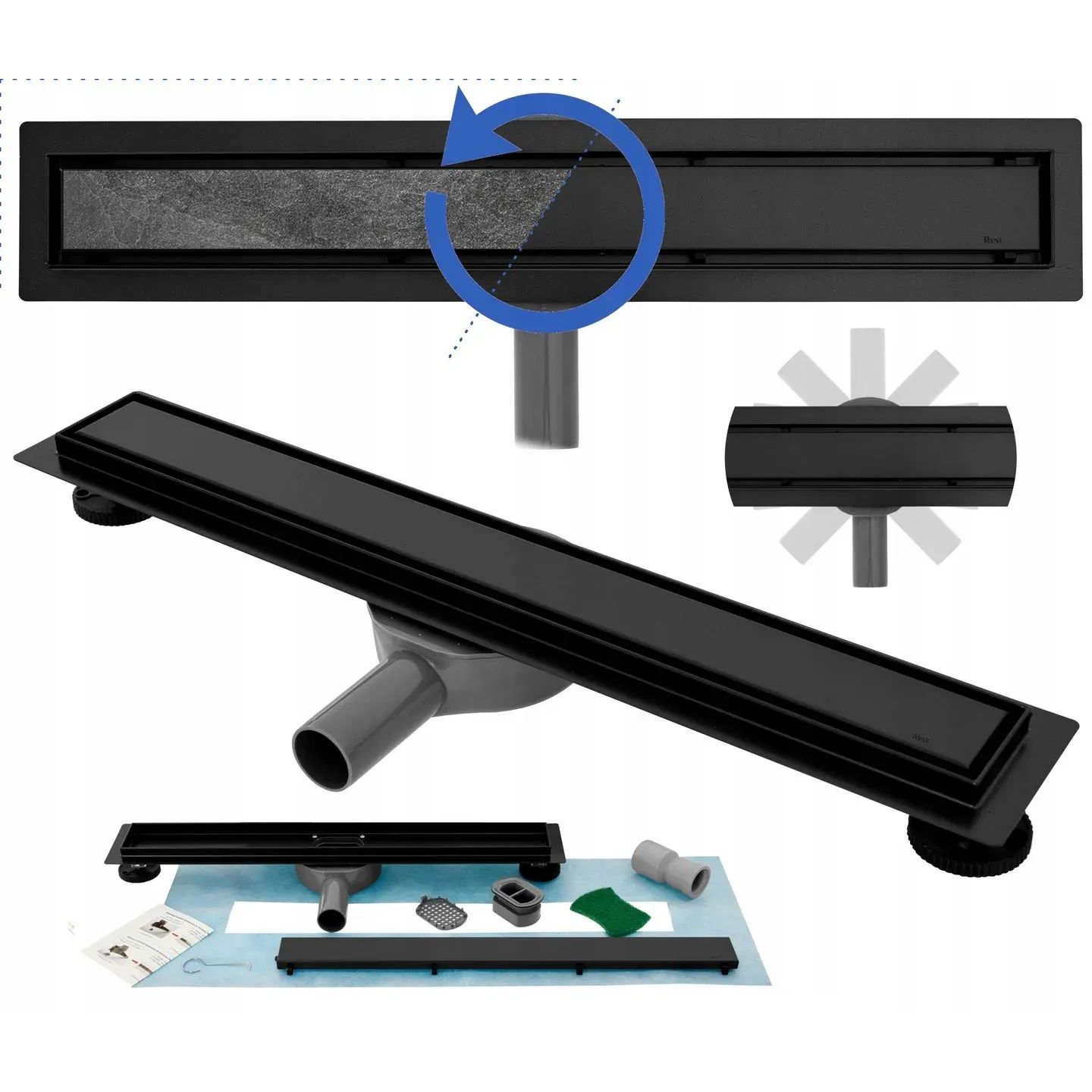 Трап душевой Rea Pure Neo Pro Black