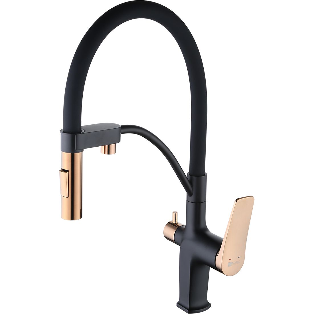 Смеситель для кухни с гибким изливом с подключением к фильтру питьевой воды Lemark Bronx, LM3761BLR