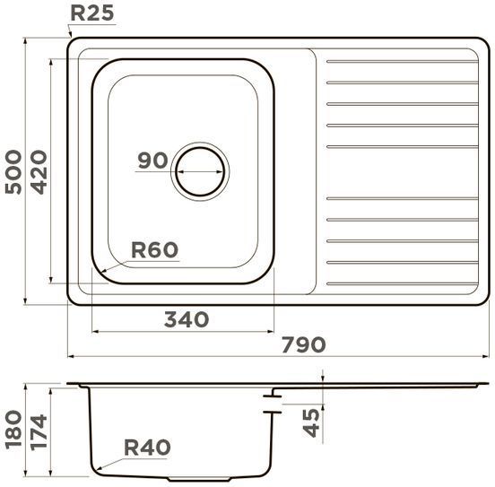 Мойка Omoikiri Sagami 79-IN, 4993735