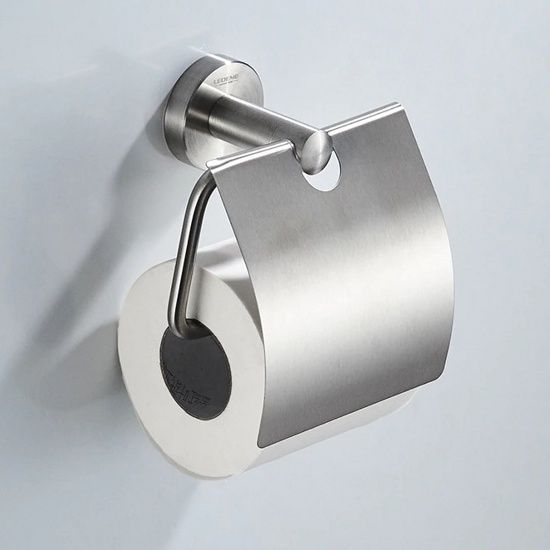 Держатель туалетной бумаги с крышкой (сатин) Ledeme L71703