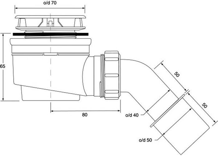 Сифон для душевого поддона McAlpine, HC252570B