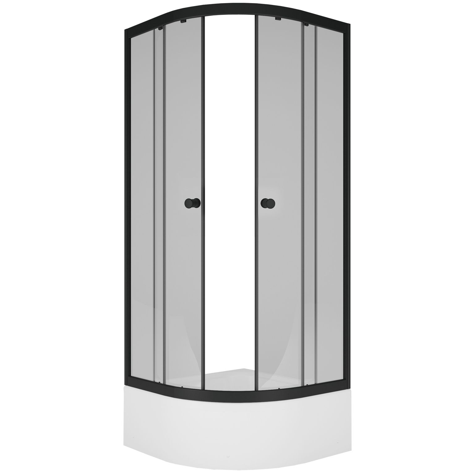 Полукруглый душевой уголок Метакам Universal Black (прозрачное стекло)