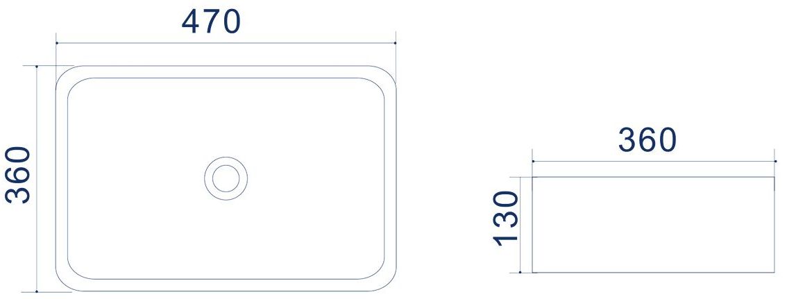 Накладной умывальник Uptrend Aura 47x36, TR4565