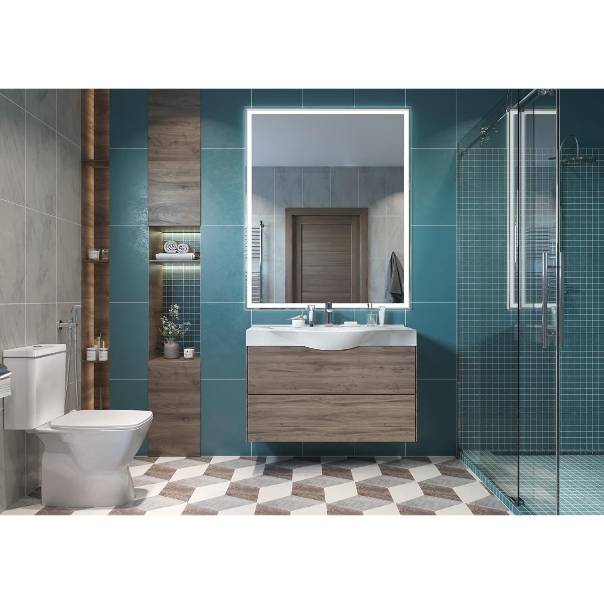 Напольный унитаз Santek Нео Rimless, 2 режима, тонкое сиденье дюропласт Soft Close, 1.WH30.2.418