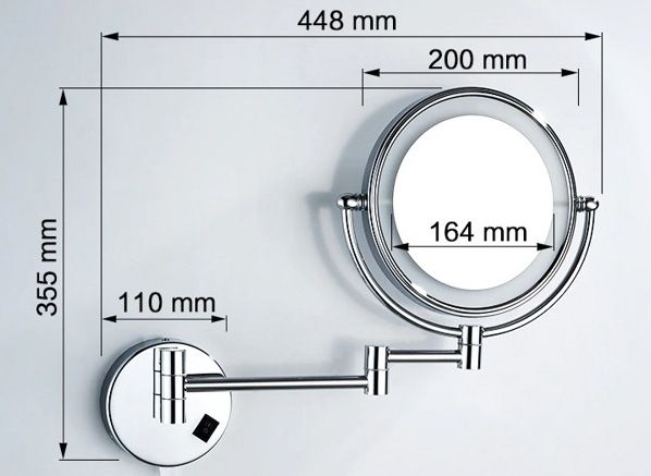 Зеркало увеличительное с подсветкой Ledeme L6508D