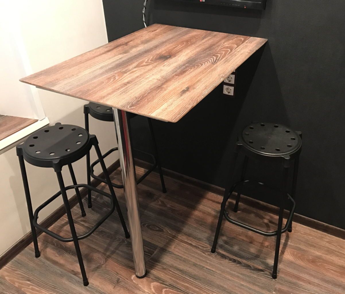 Каркас барного стула Sheffilton SHT-S48 черный муар, 906268