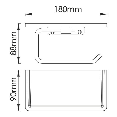 Держатель туалетной бумаги с полочкой для телефона WasserKRAFT, K-1325