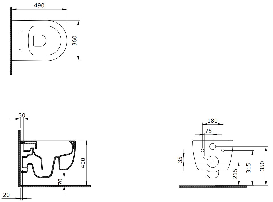 Унитаз подвесной Bocchi V-Tondo Compacto Rimless белый матовый, 1417-002-0129