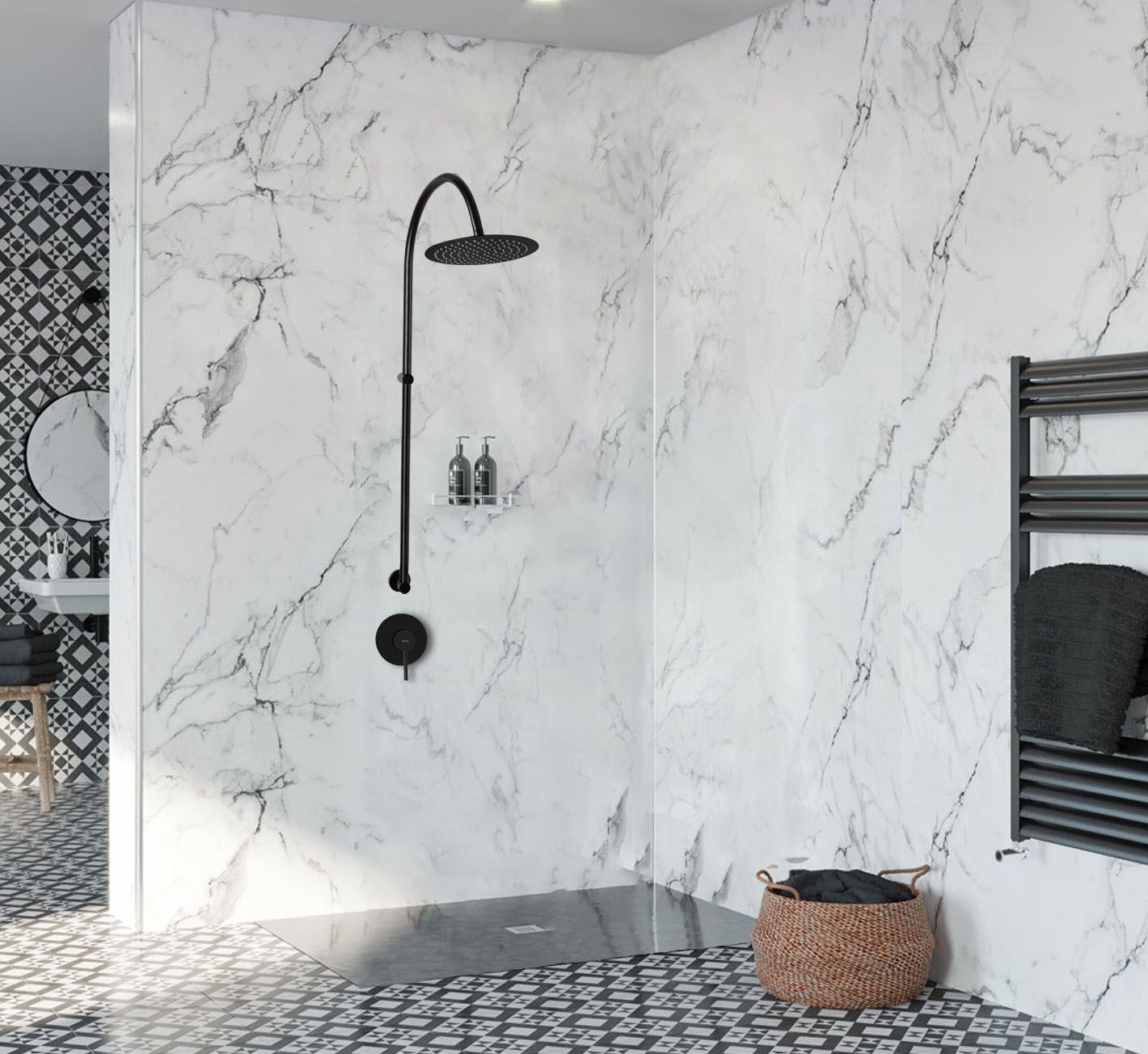 Душевая система Rea Lugano Black, REA-P9301