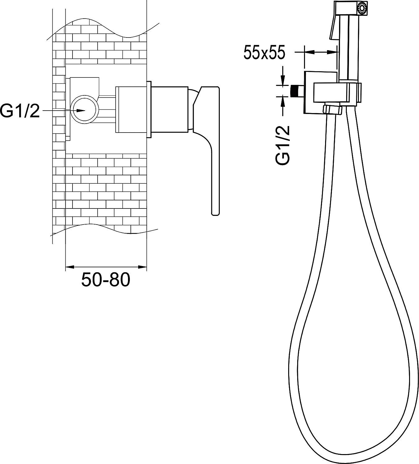 Гигиенический душ Rose, R1005H