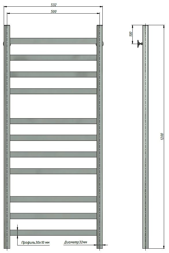 Полотенцесушитель Stinox Maxima Luxe 50x120