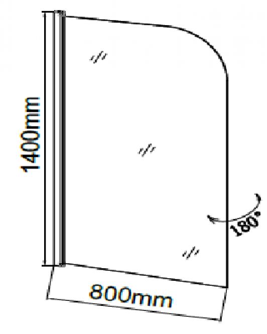 Шторка для ванны Grossman 80x140, GR-100