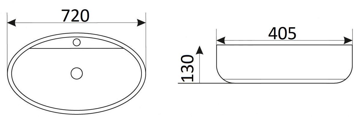 Раковина для ванной Ceramalux 73x41.5, 9435