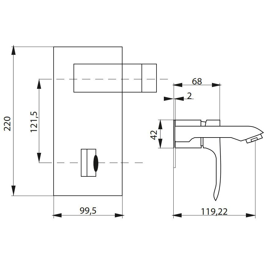 Смеситель скрытого монтажа для раковины Ahti Rauma, RM205201