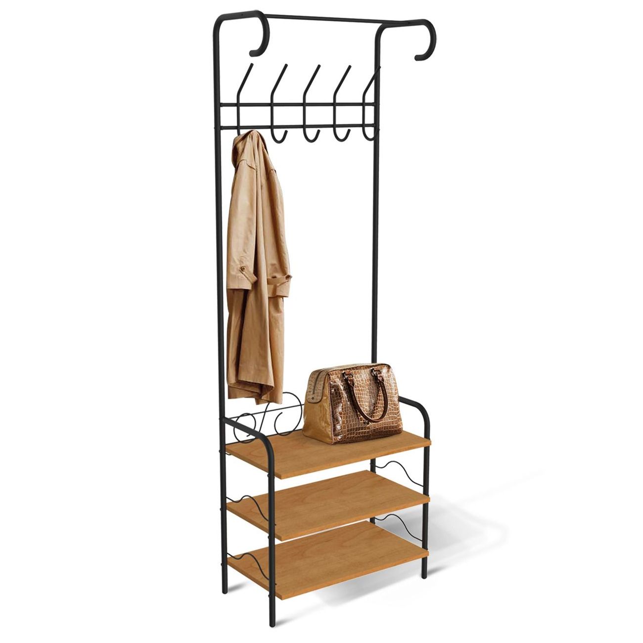 Вешалка Sheffilton M-306 черный муар/бук, 820868