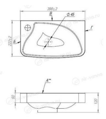 Раковина Andrea Bio 400, 40x22