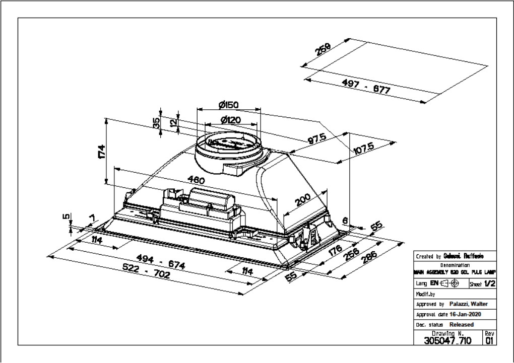 Кухонная вытяжка Faber INKA SMART HC X A70, 305.0599.308