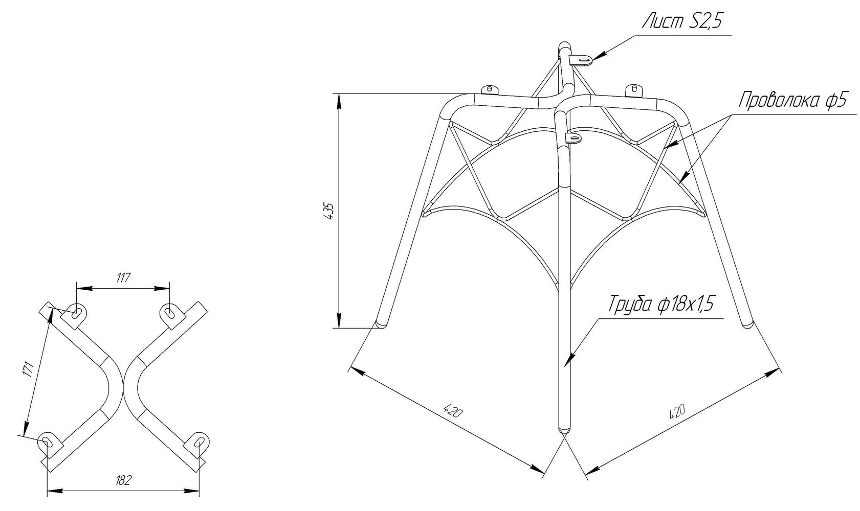 Каркас стула Sheffilton SHT-S107 хром лак, 149489