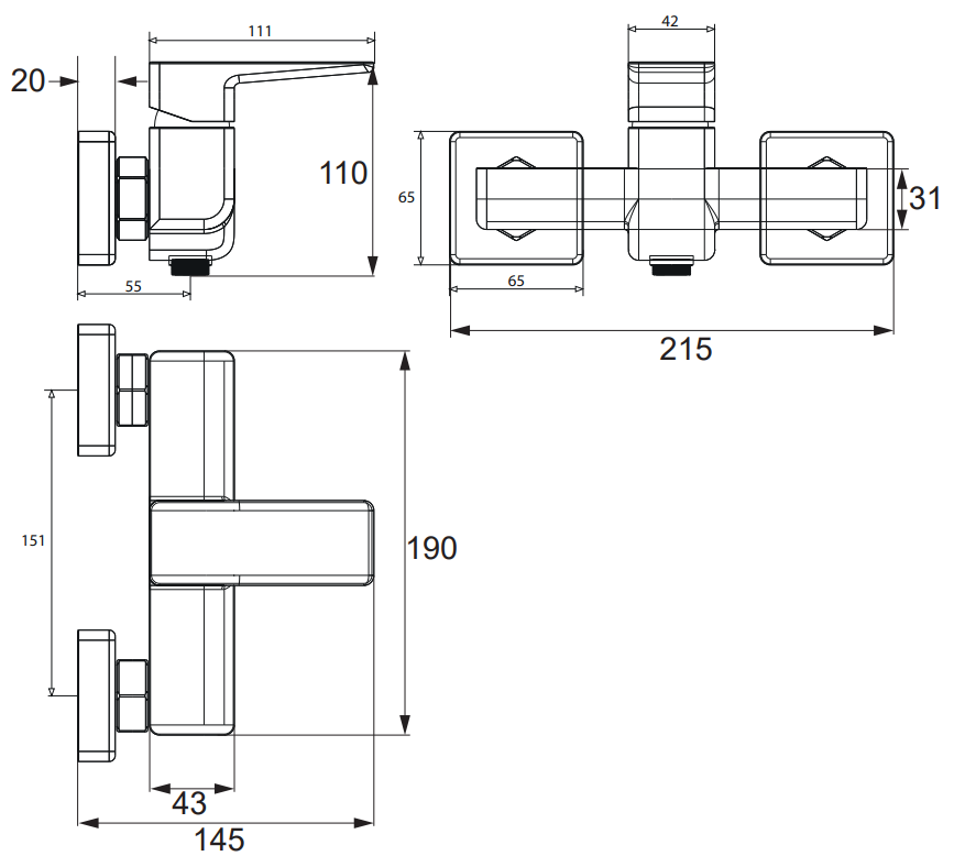 Смеситель для душа Omnires Parma, PM7440BL