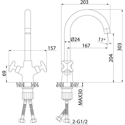 Смеситель для кухни, Iddis Acros, ACRSB00i05