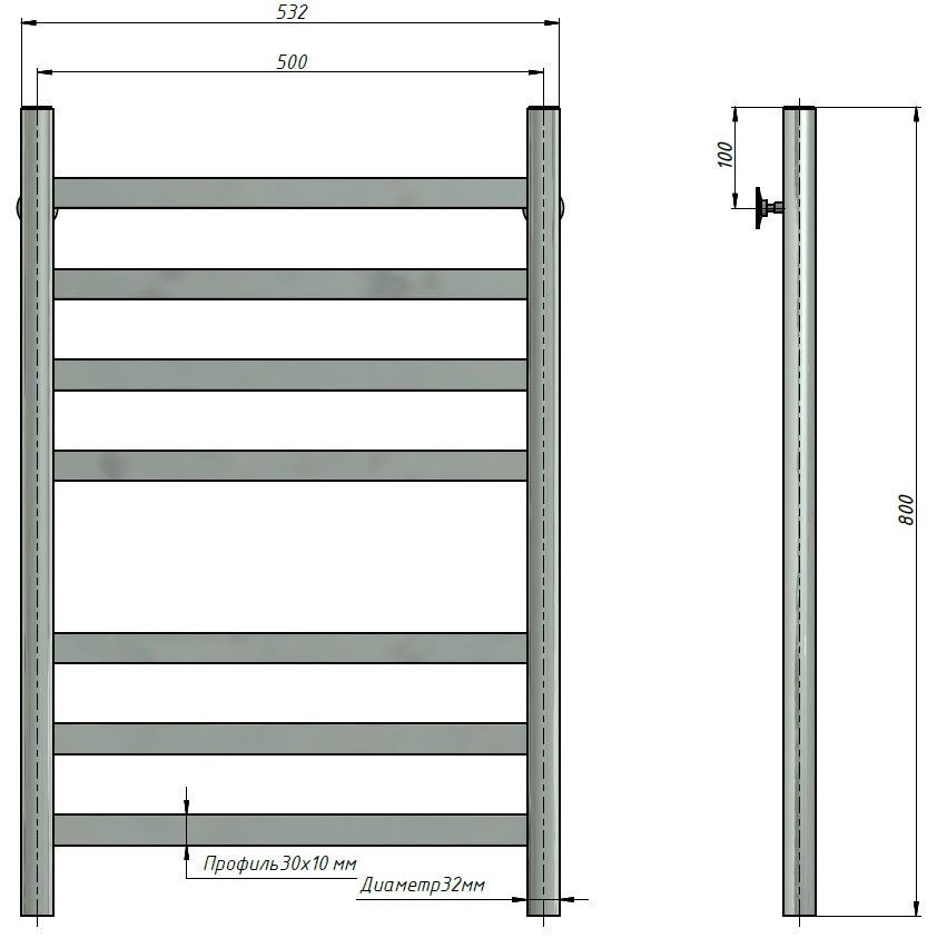 Полотенцесушитель Stinox Maxima 50x80
