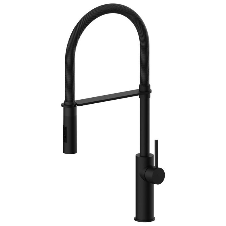 Смеситель для кухни с вытяжным душем Paffoni Stiсk черный матовый, LIG179NONO