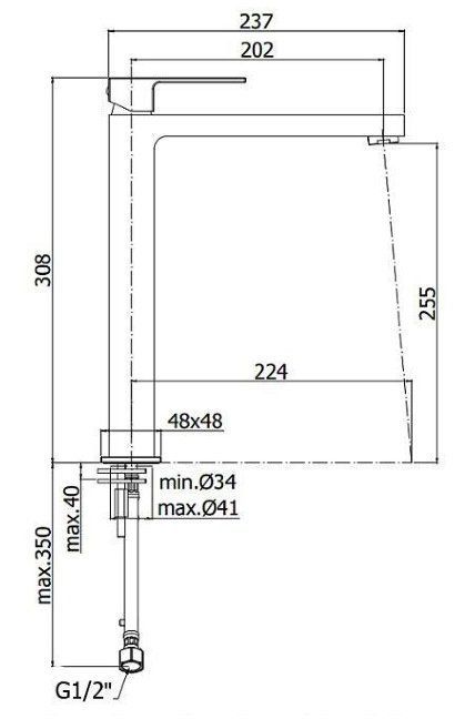 Смеситель для умывальника высокий Paffoni Elle черный матовый, EL081NO