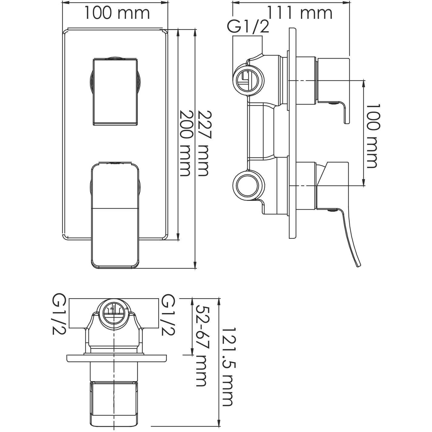 Смеситель для ванны и душа WasserKRAFT Aller, 10671