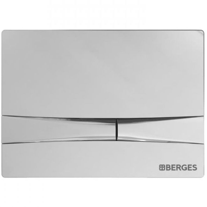 Комплект Berges Novum, кнопка F3 хром глянец, унитаз Floe Rimless, сиденье Floe Slim, 043223