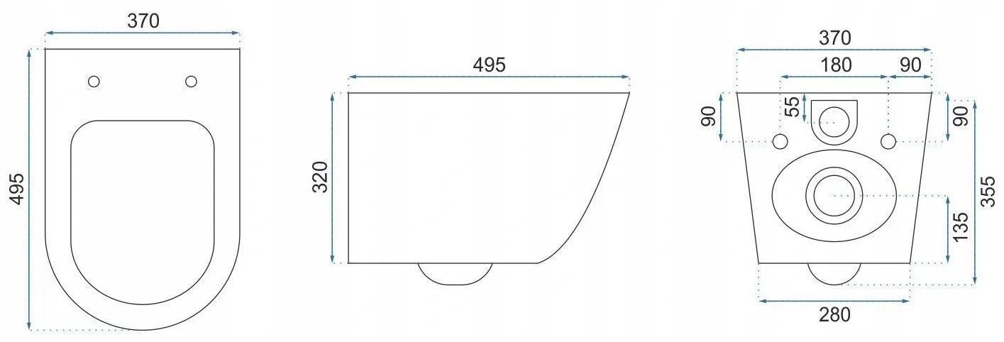 Унитаз подвесной Rea Carlos Duroplast Flat Wave, REA-C8767