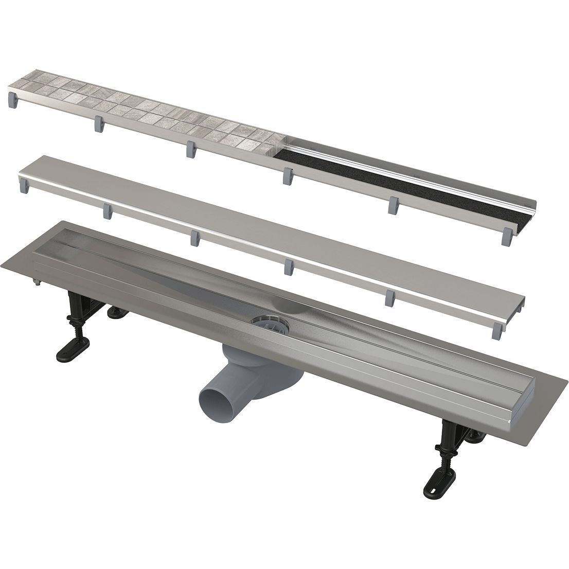 Водоотводящий желоб с двойной решеткой Alcaplast APZ13 DOUBLE