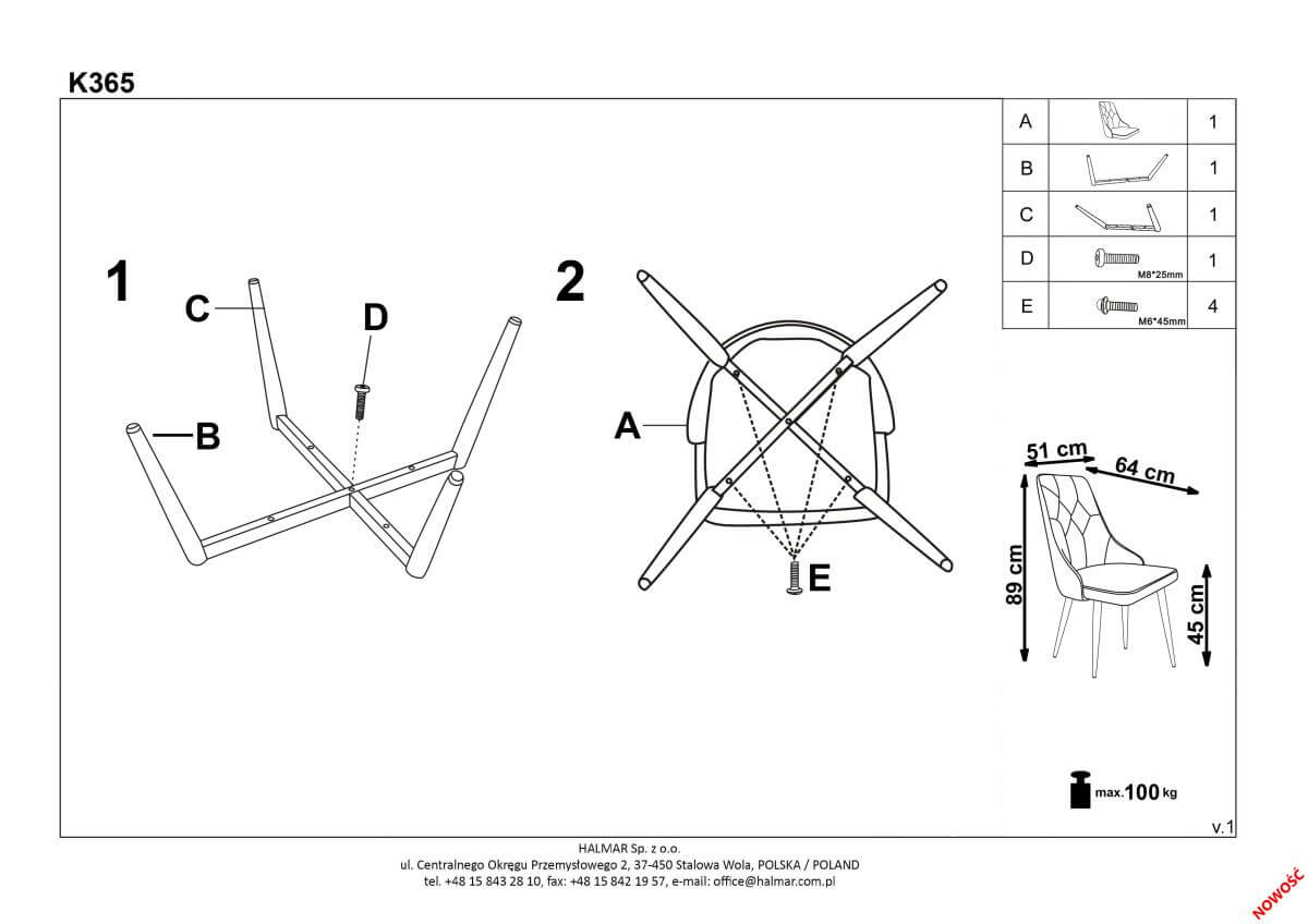 Стул кухонный Halmar K365 темно-зеленый, V-CH-K/365-KR-C.ZIELONY