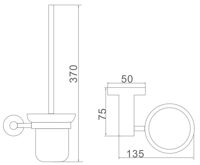 Ерш настенный стекло (черный) Ledeme L71710B