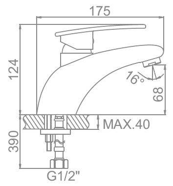Смеситель для умывальника Ledeme L1070