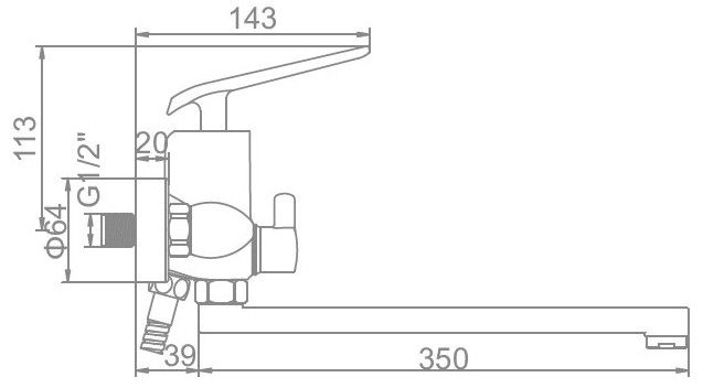 Смеситель для ванны белый/золото Ledeme L2274WR