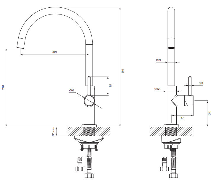 Смеситель для кухни Omnires Y, Y1251GL