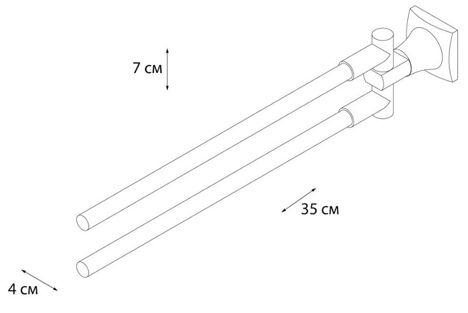 Полотенцедержатель поворотный двойной Grampus Ocean, GR-2002A