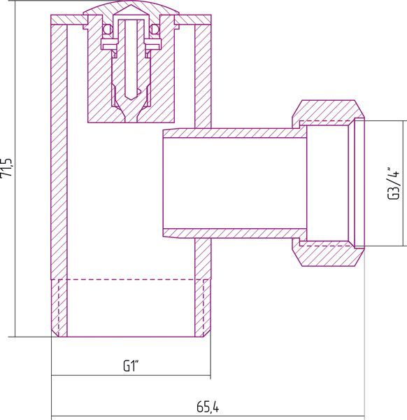 Уголок со спусным клапаном Сунержа 1" НР - 3/4" НШ, 00-1511-0134