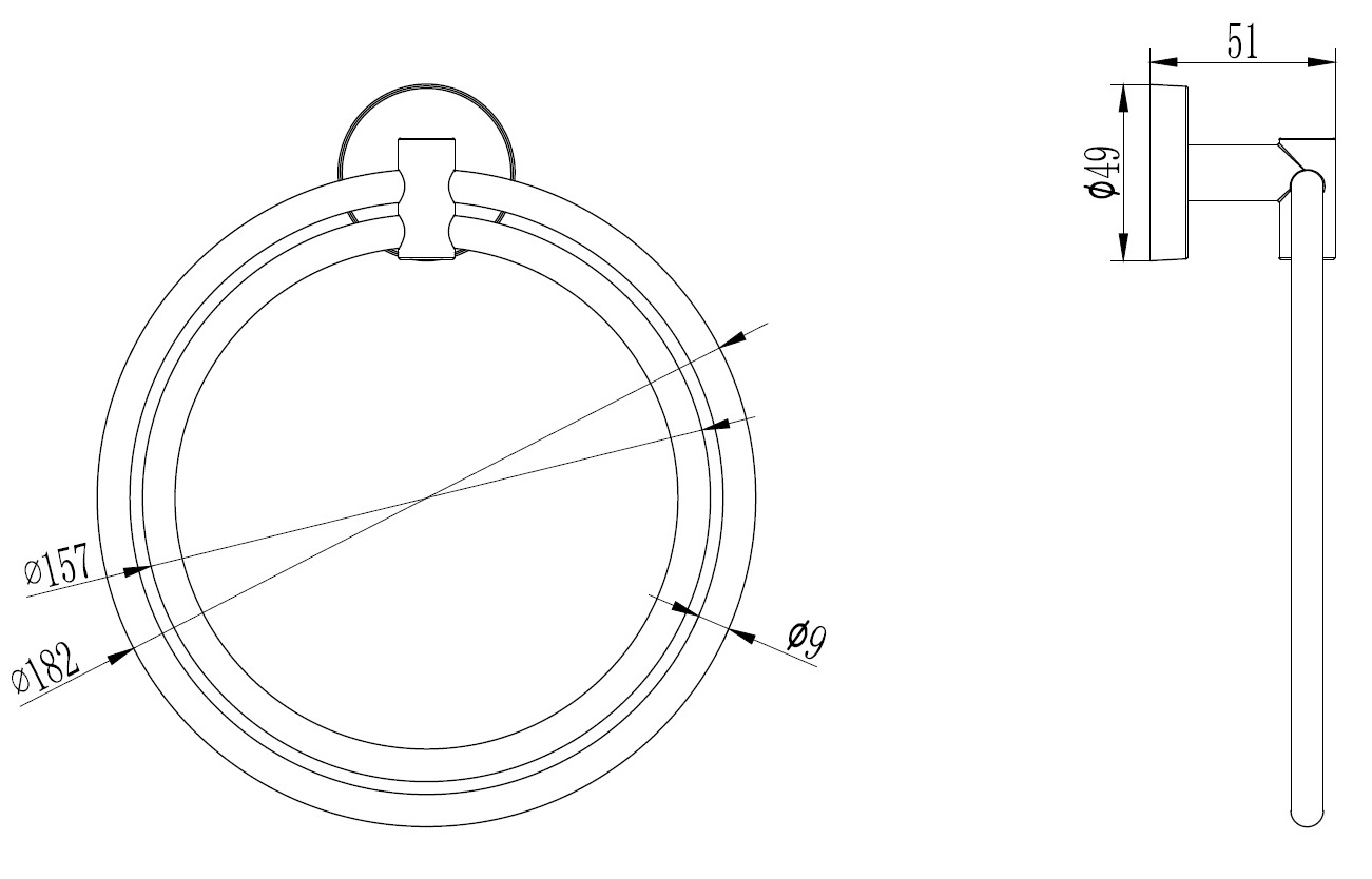 Держатель полотенца с 2 кольцами Ledeme L1704-1