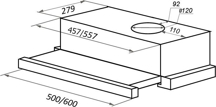 Кухонная вытяжка Maunfeld VS Light Glass 60 черное стекло