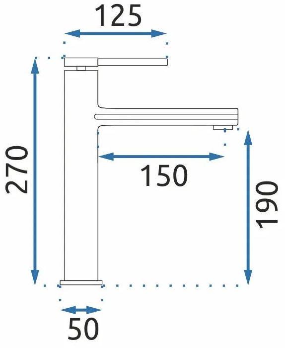 Смеситель для умывальника высокий Rea Oval Black, REA-B6511