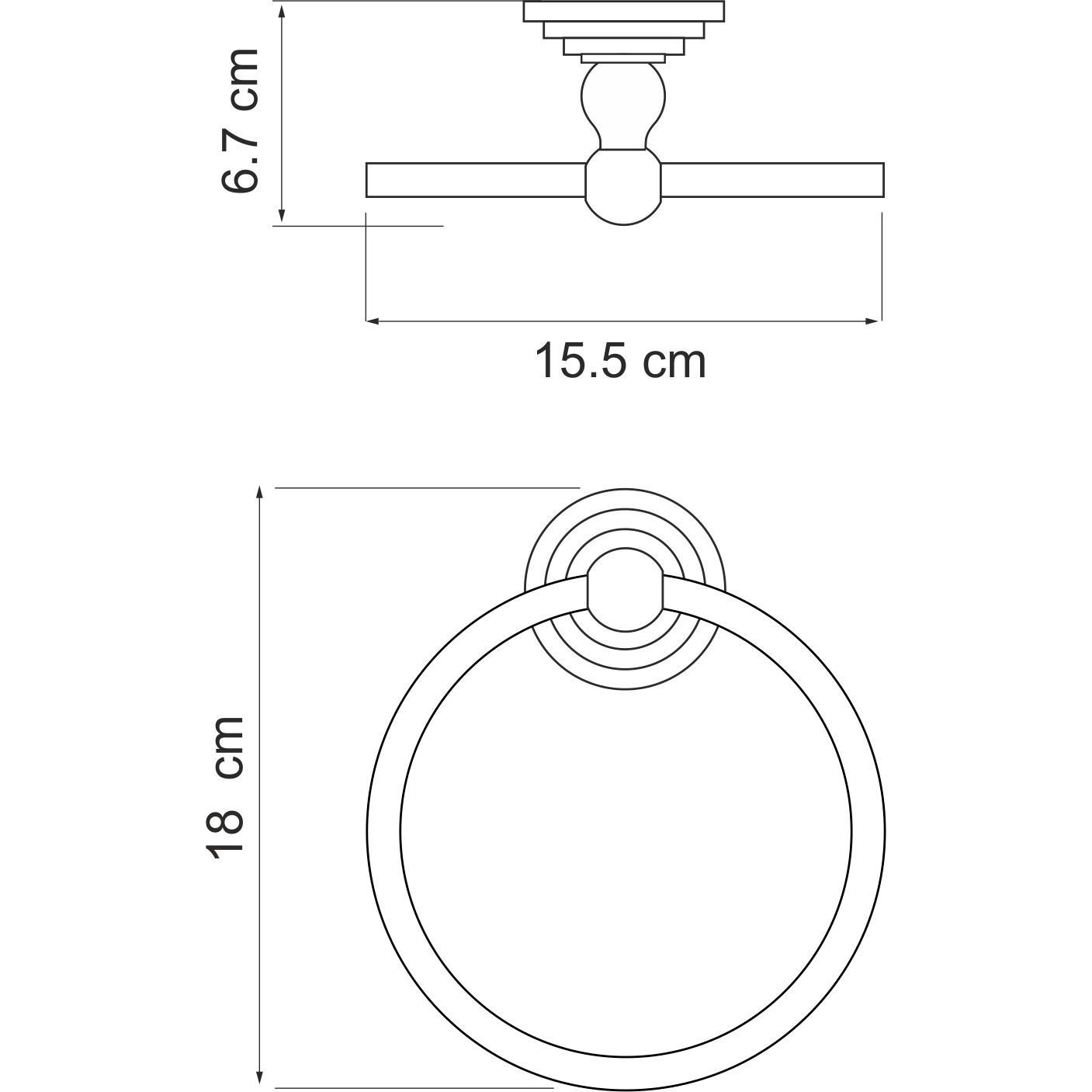 Держатель полотенец WasserKRAFT Ammer, K-7060