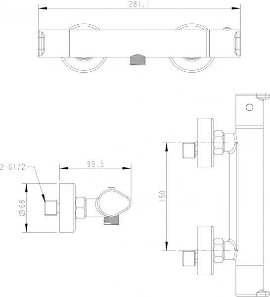 Термостат для душа Bravat Waterfall F939114C-01A