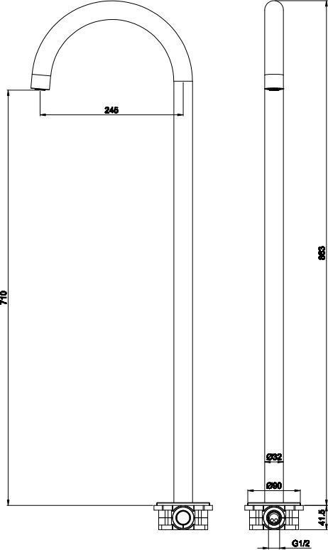 Каскадный излив отдельностоящий Omnires, WWYCR