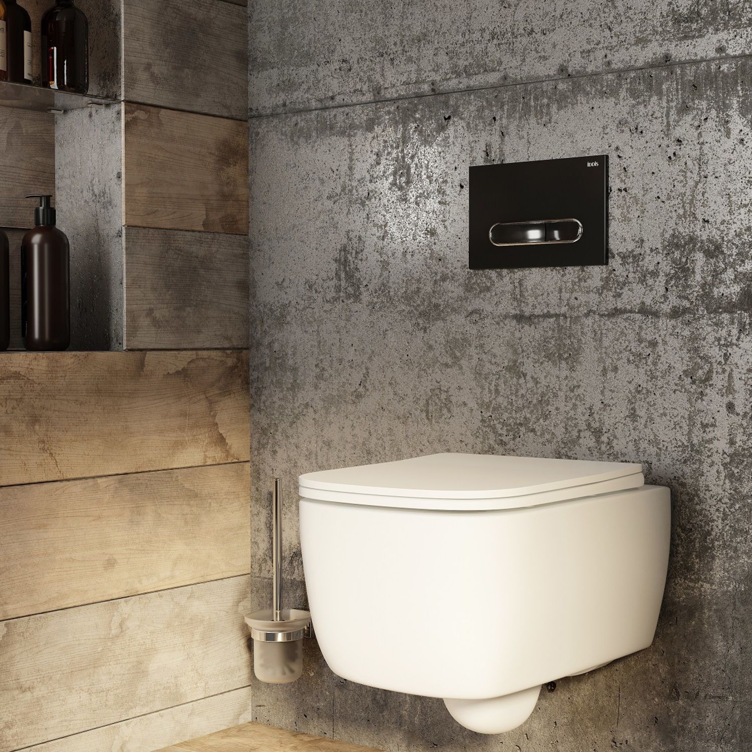 Клавиша смыва универсальная, матовый черный, Iddis Unifix 071, UNI71MBi77